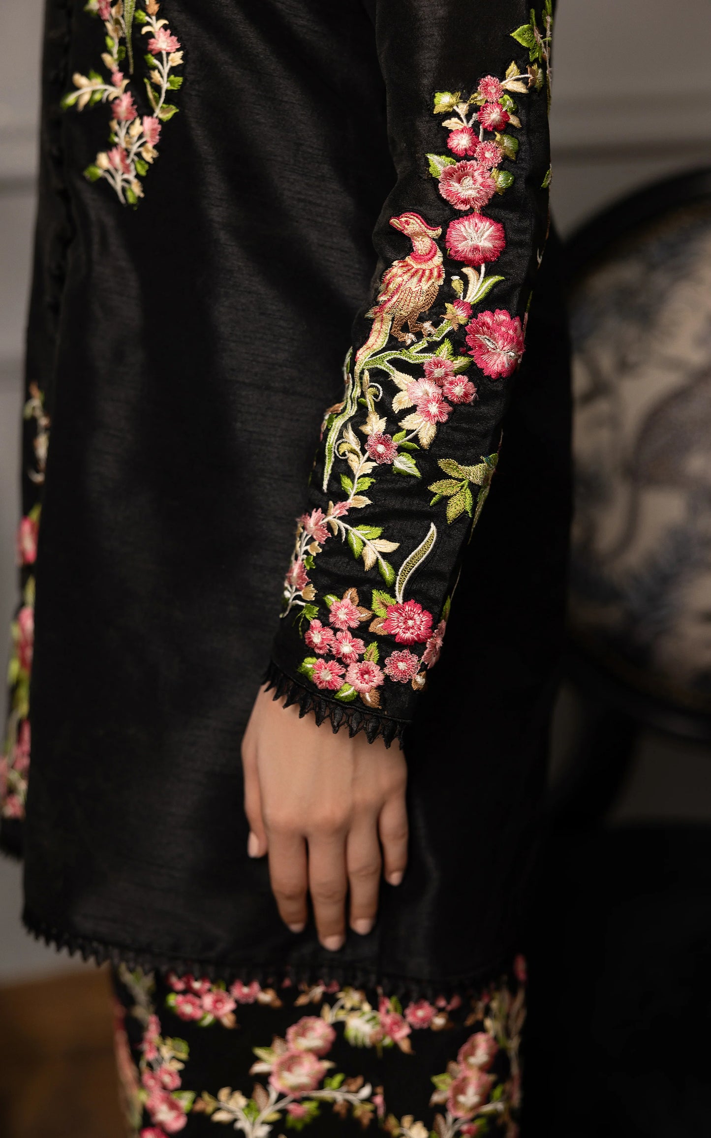 EMBROIDERED JACKET WITH TROUSER