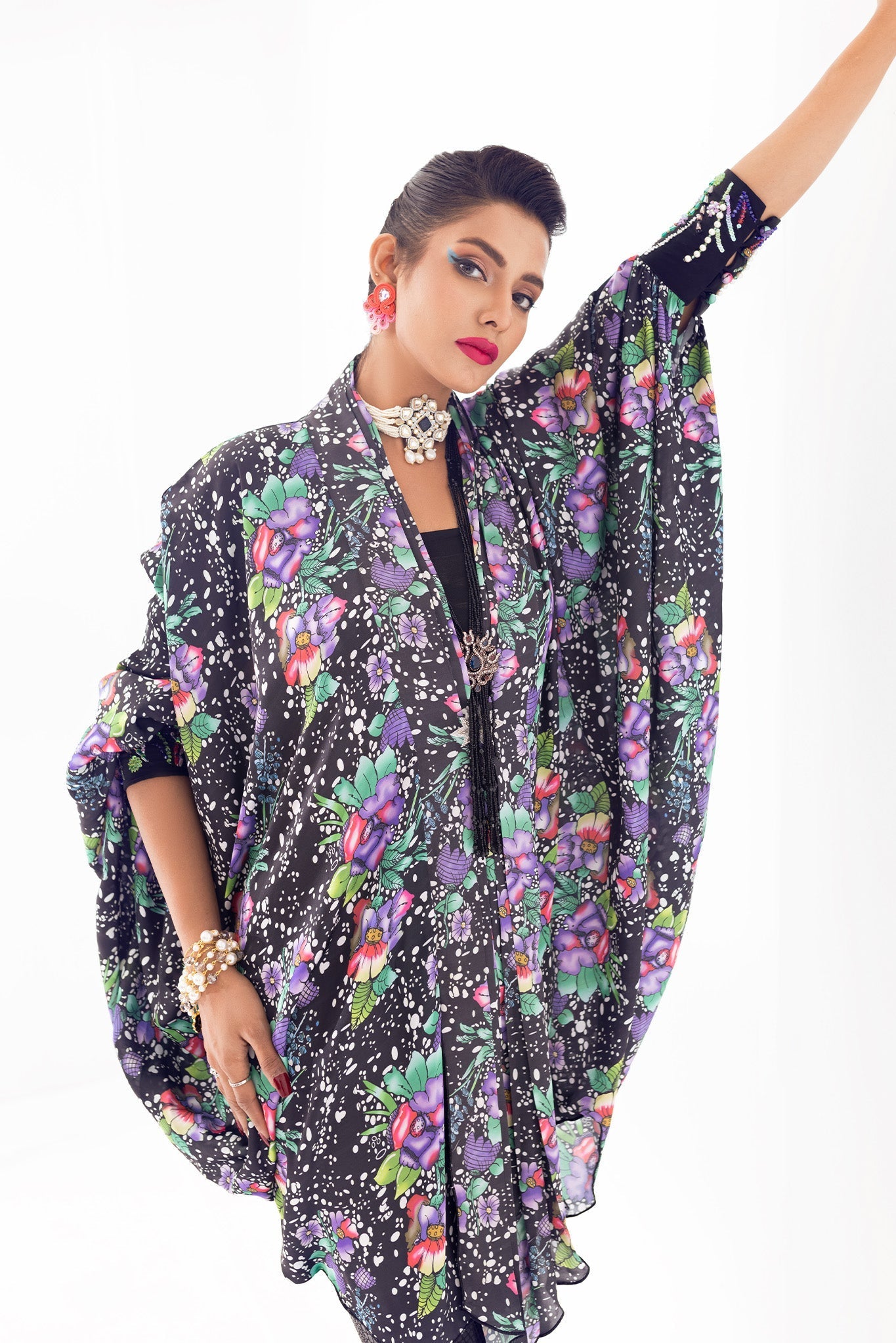 Midnight Digital Silk Kaftan
