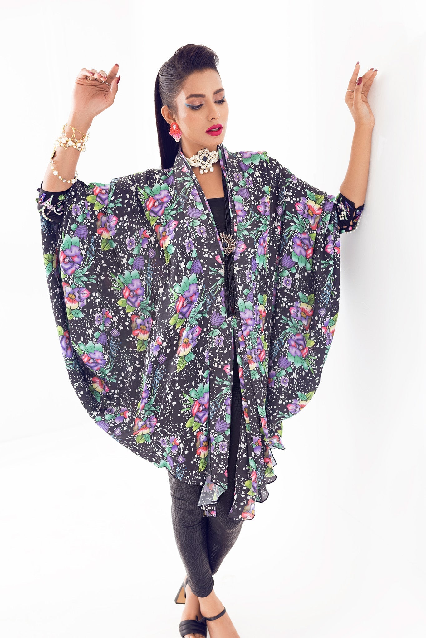 Midnight Digital Silk Kaftan