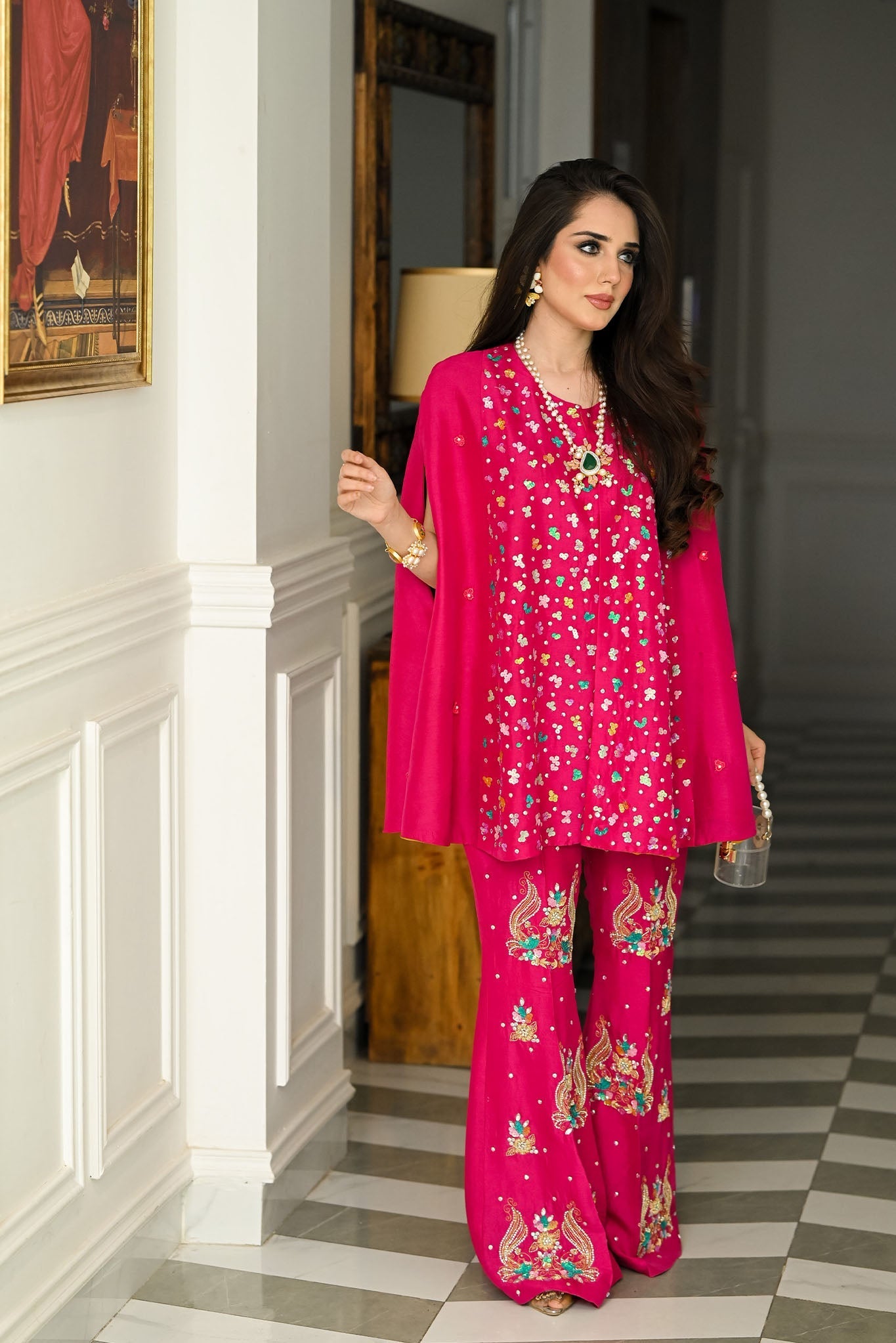 Boho Chic Raw Silk Cape Dress