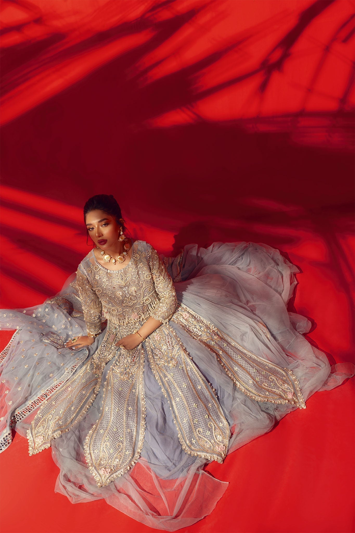 Jasmine Long Coat Dress with Lehenga