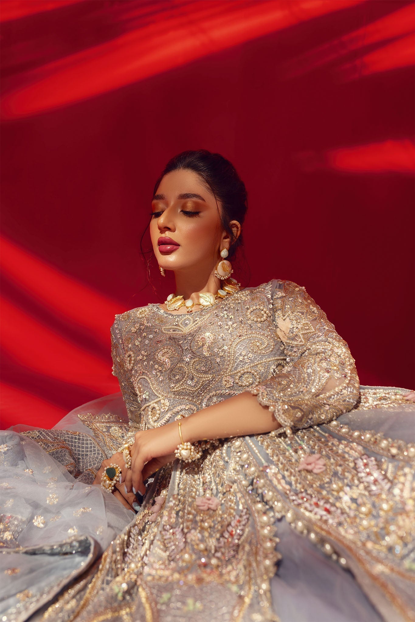 Jasmine Long Coat Dress with Lehenga