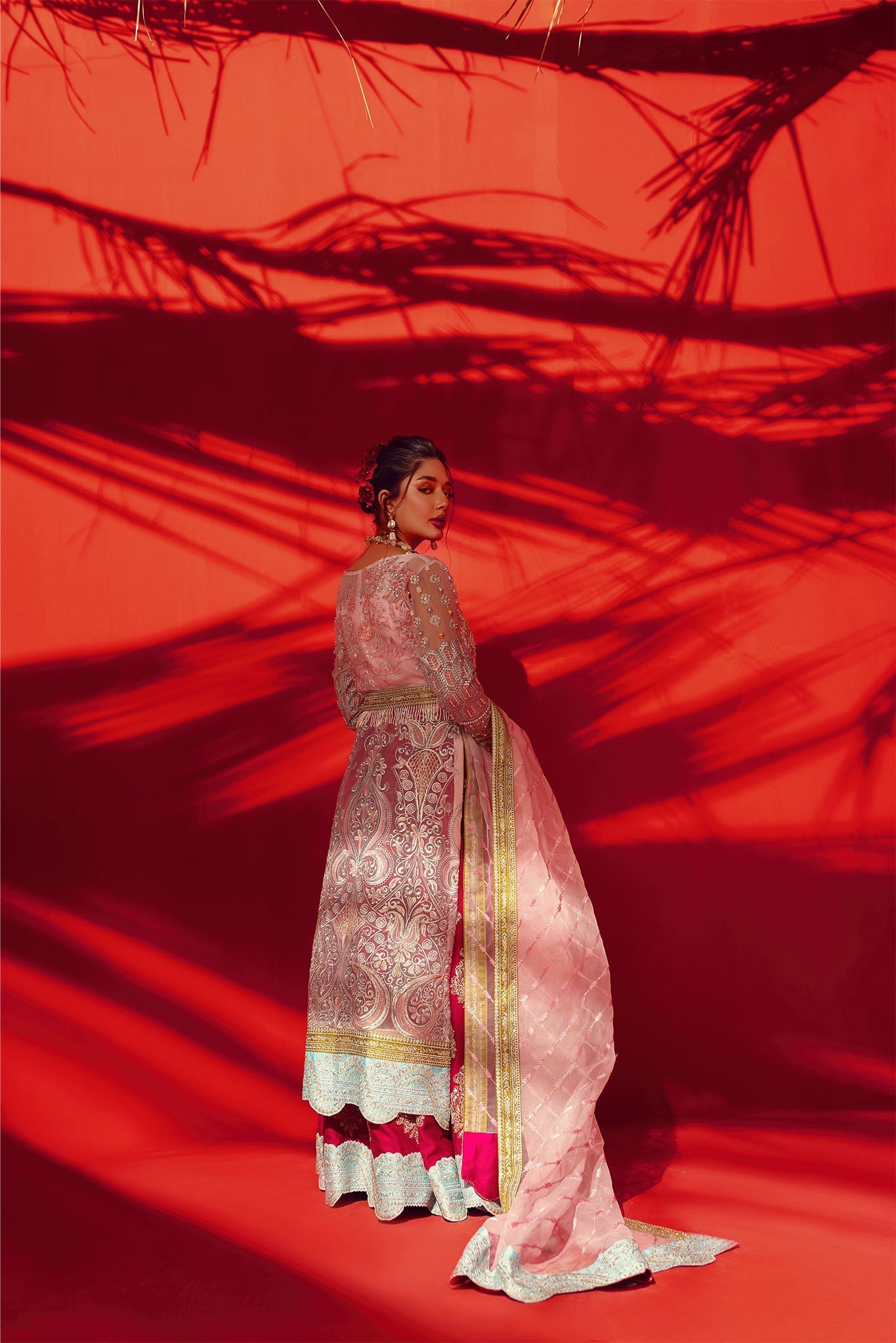 Magnolia Embroidered Lehenga with Front Open Shirt