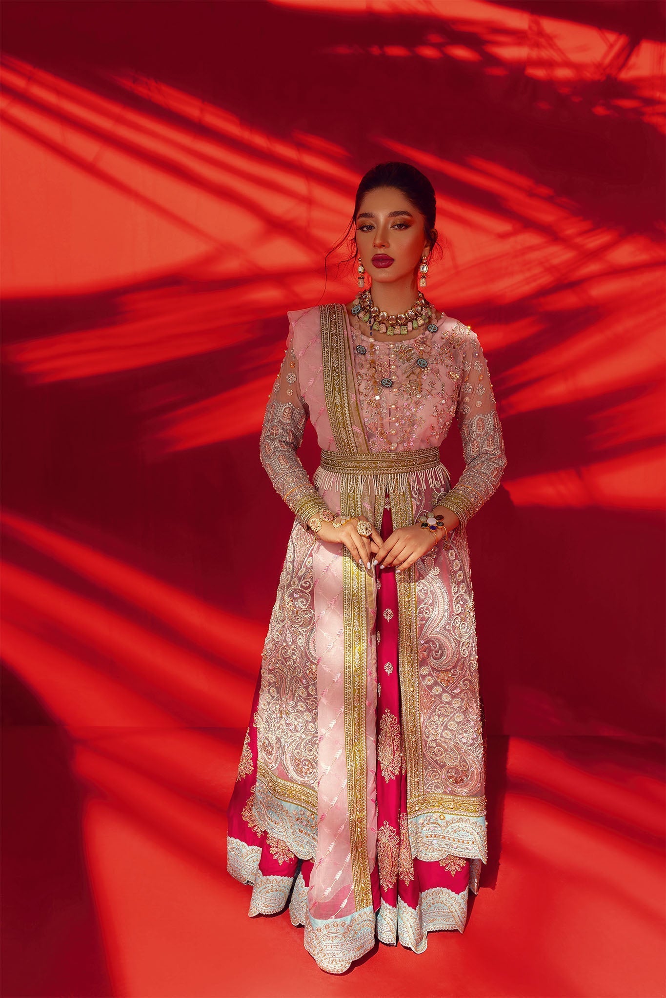 Magnolia Embroidered Lehenga with Front Open Shirt