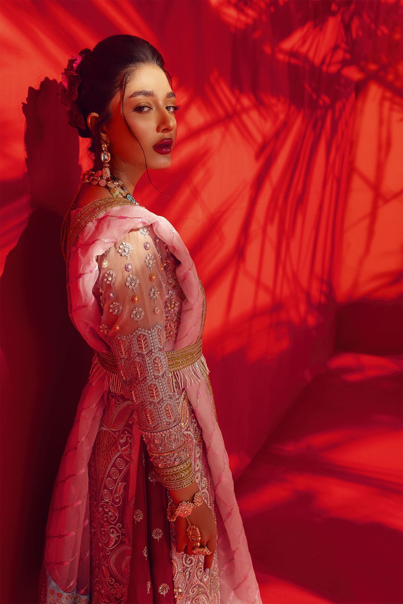 Magnolia Embroidered Lehenga with Front Open Shirt