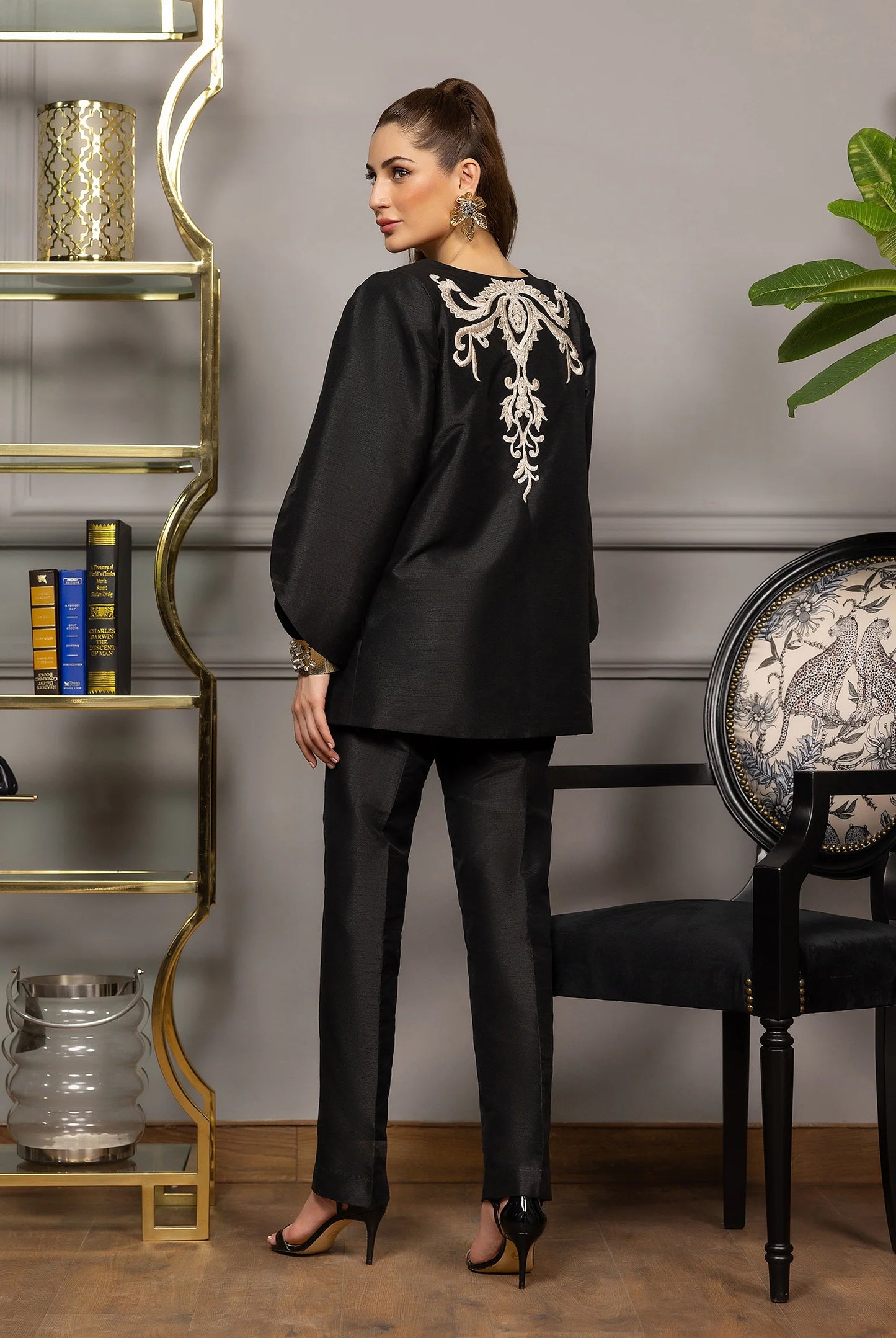 EMBROIDERED JACKET WITH TROUSER