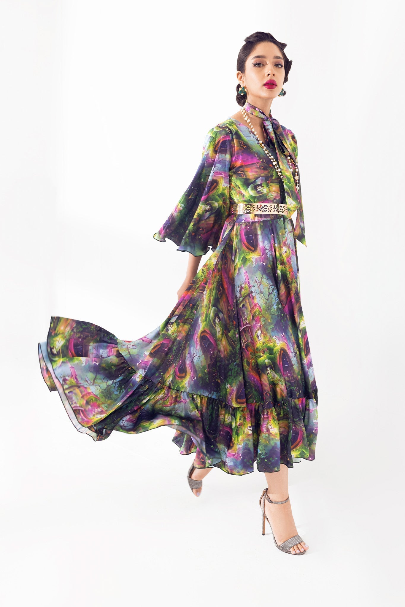 Forest Multi Color Long Frock