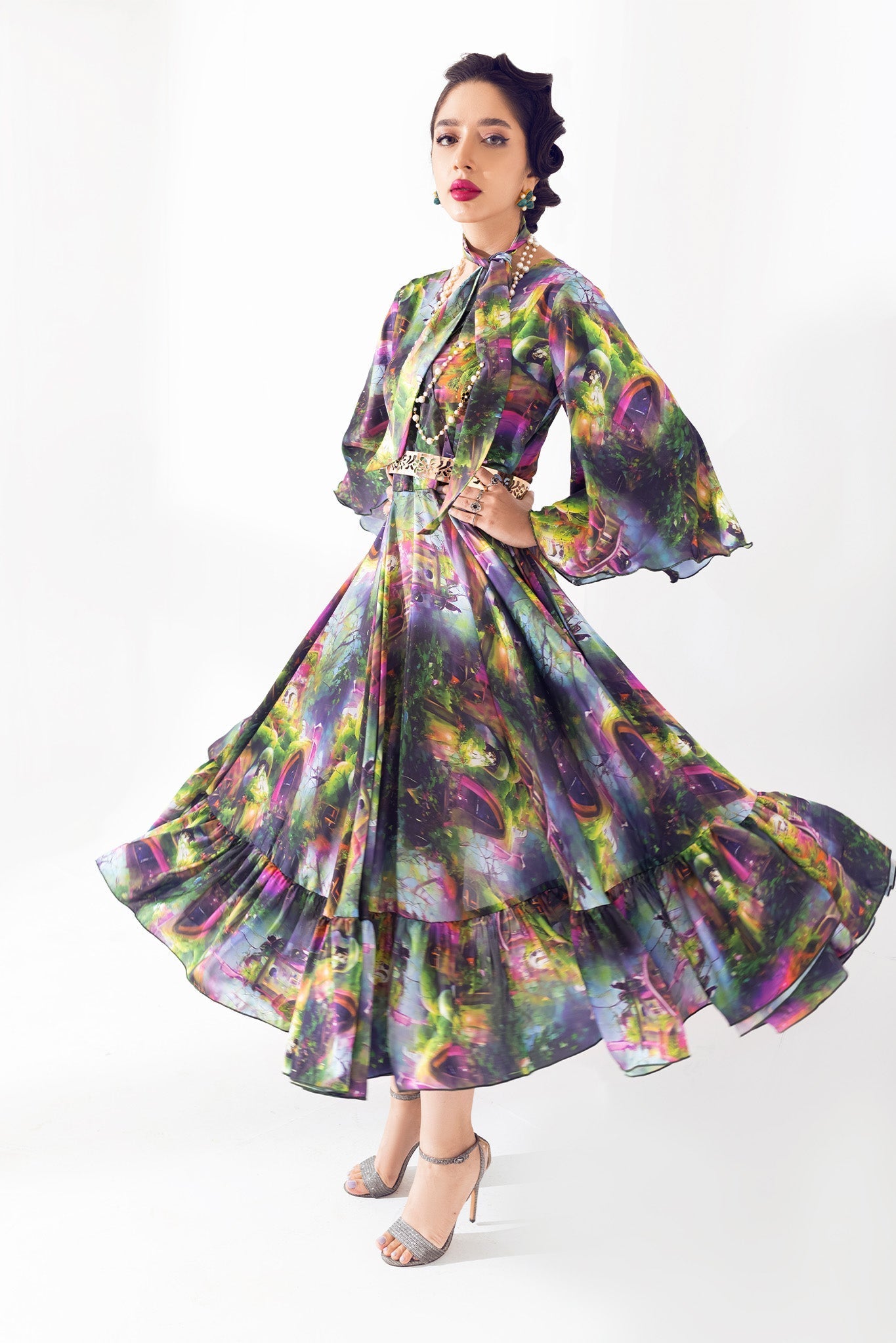 Forest Multi Color Long Frock