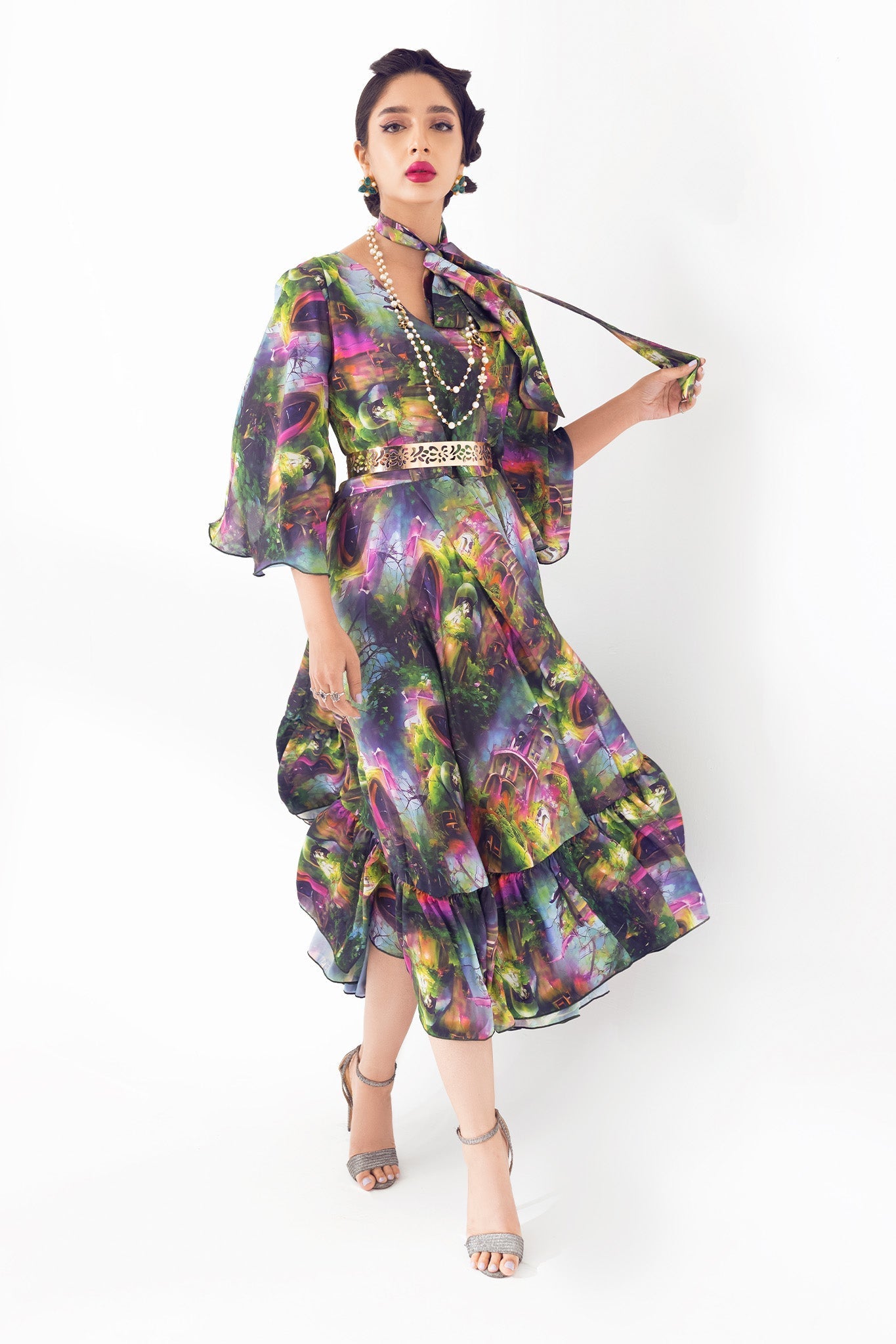 Forest Multi Color Long Frock