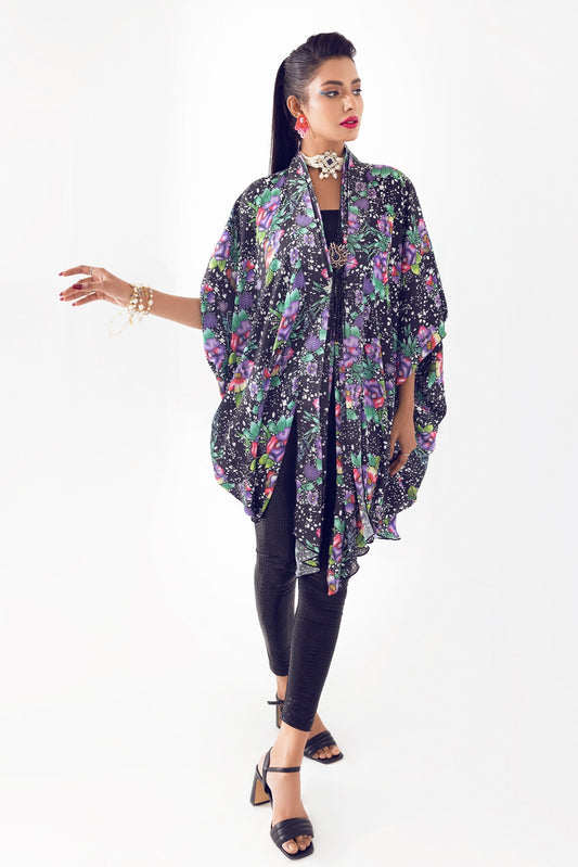 Midnight Digital Silk Kaftan