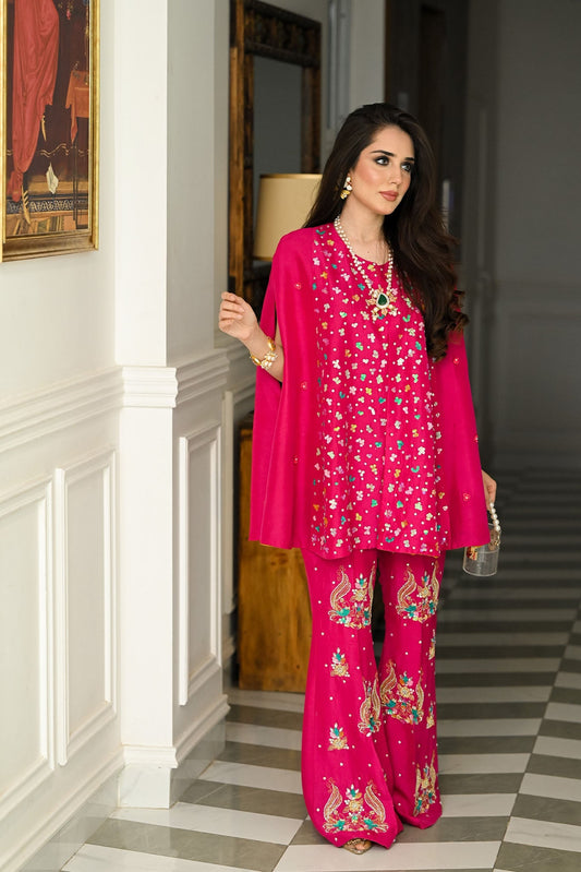 Boho Chic Raw Silk Cape Dress