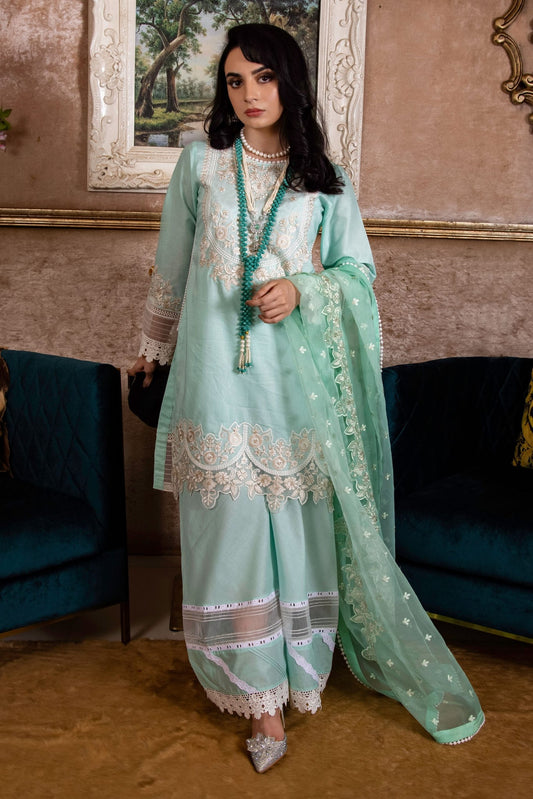 Zamrud Peplum Frock with Organza Embroidered Dupatta